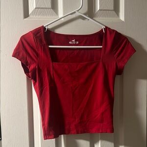 Hollister Women's Red Square Neck Top